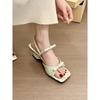 Fashion Shoes Slippers Heels Square Toe On A Wedge Rubber Flip Flops Slipers Women Butterfly-Knot Slides Low High Hawaiian 2025 Fabric R