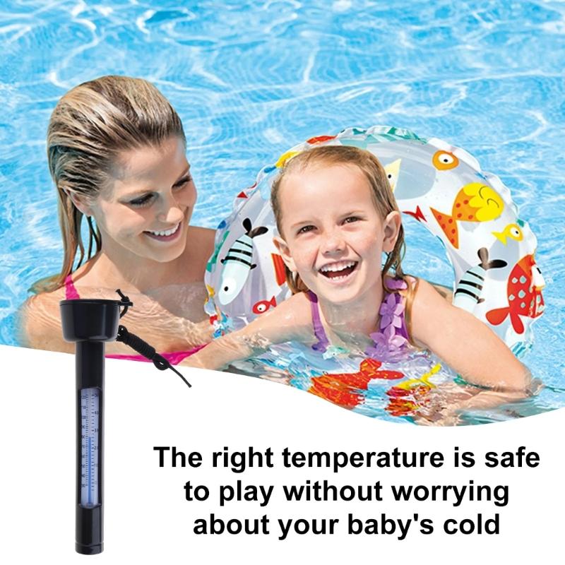 Pool Thermometer with String for Outdoor Swimming Pool Hot Tubs Fish Pond Easy Read Floating Water Temperature Meter