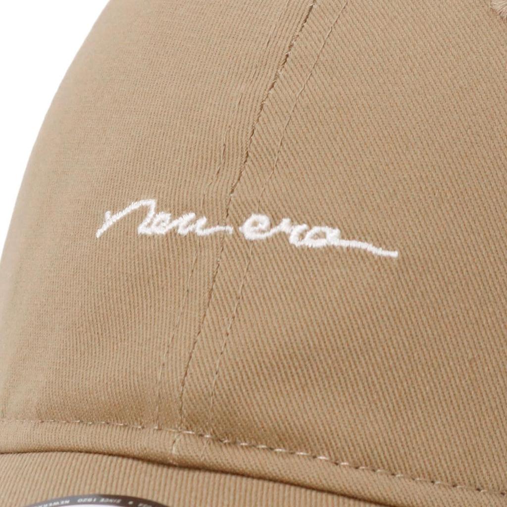 New Era Cap 9Twenty Long Visor Handwritten Logo Khaki Non-Washed M/L