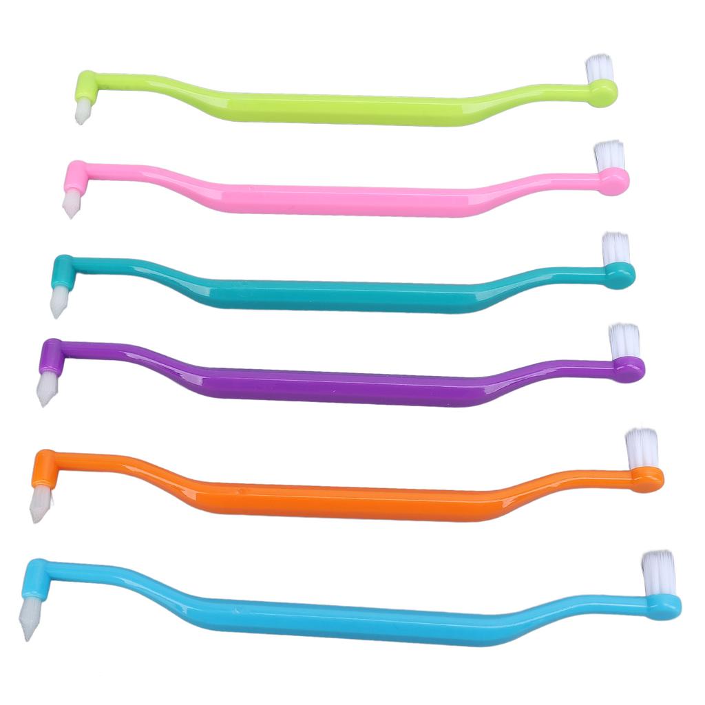 12Pcs Double Sided Cat Toothbrush Efficient Curved Handle Elastic Bristles Cat Teeth Cleaning Brush for Kitten Small Pet