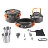 3 PCS Camping Cookware Mess Kit Pots Kettle Pans Aluminum Alloy Lightweight Folding Camping Cookware Set