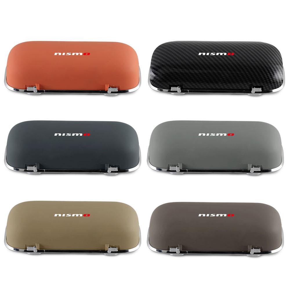 For Nissan AHA1Car Sun Visor Glasses Clip Box Flocked Inner Scratch-resistant Glasses Protection Box For Nissan Nismo X-Trail Qashqai Valve Cap