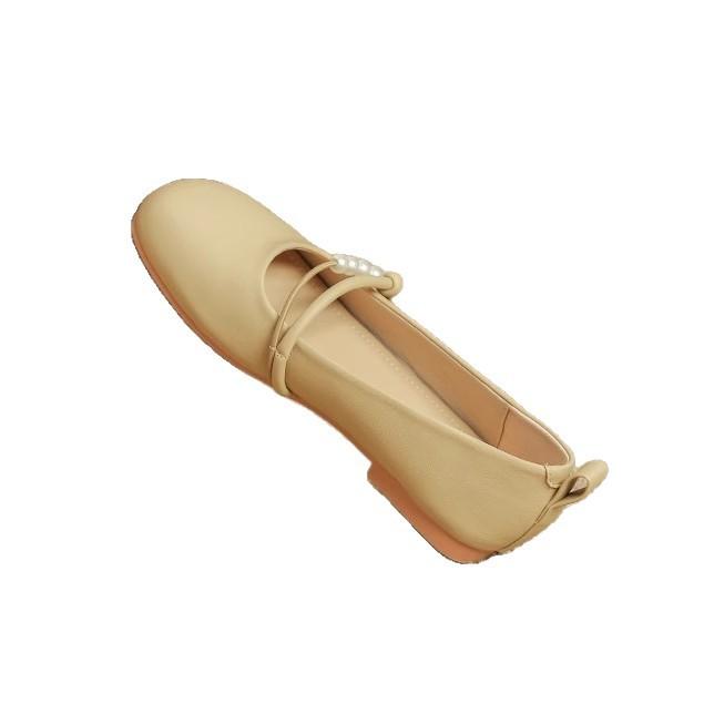 New Mary Jane women's shoes 2025 summer fairy with skirt shallow mouth flat bottom versatile low heel soft sole Doudou single shoes