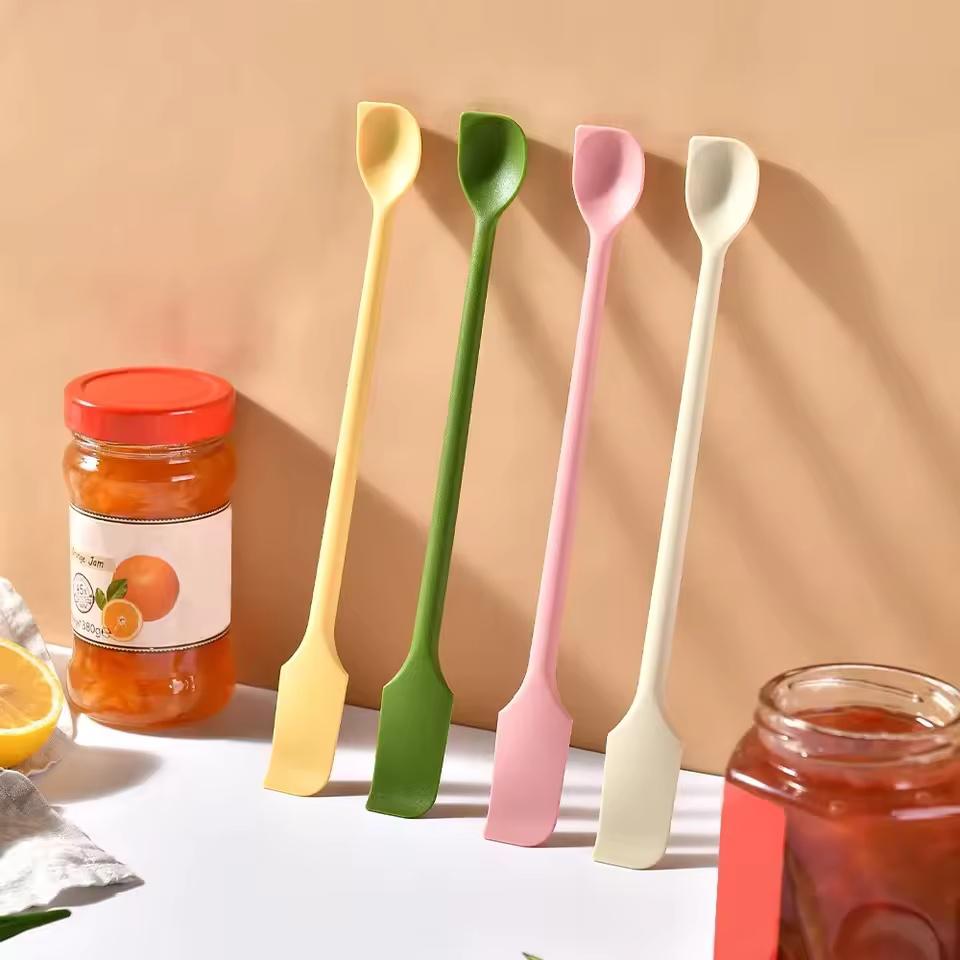 Silicone Spatula Set Double-Headed Scraper Cosmetic Jam Cream Deep Bottle Mini Spatula Lengthened Small Tip Spa Makeup Tool
