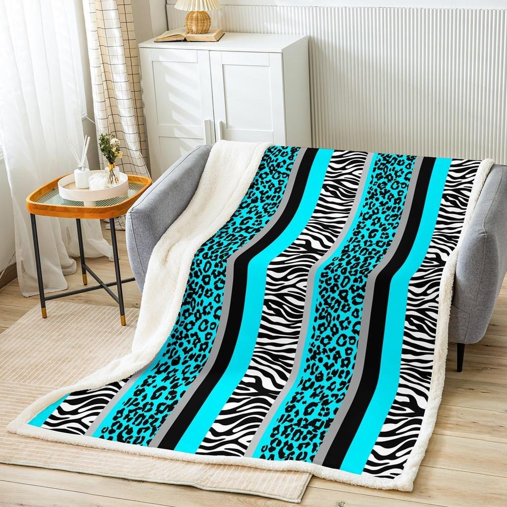 Red leopard zebra print blanket bold animal pattern soft throw modern home decor stylish bedroom bedding fashion design textile
