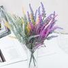 Artificial Flocking Lavender Fake Flower Bouquet Plastic Green Plant Wedding Home Pot Decoration Plant Decoration Artificial Flower