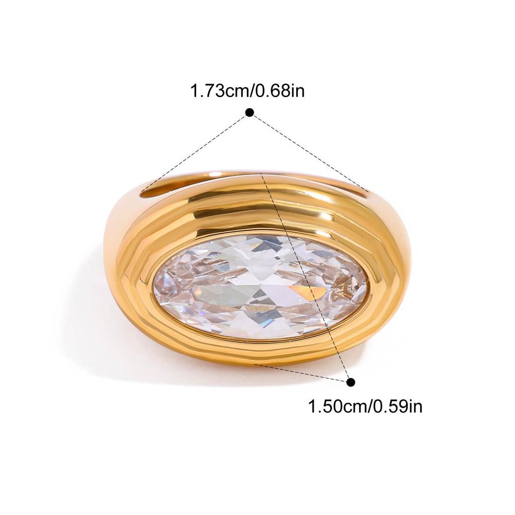 Yori High Quality Shiny Oval White Cubic Zirconia 2025 Statement Daily Exquisite Cast Jewelry Gift for Holiday Bijoux New