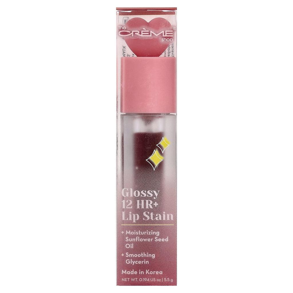 The Creme Shop, Glossy 12 HR + Lip Stain, Cherub, 5.5g (0.194oz)