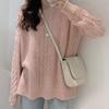 Crew neck retro twist solid color pullover sweater women's autumn and winter new wool bottoming knitted sweater
