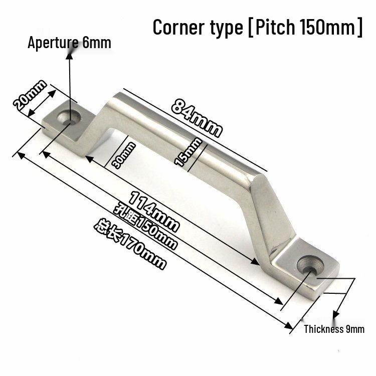 304 Stainless Steel Heavy-Duty Bow-Shaped Surface-Mounted Door Handle