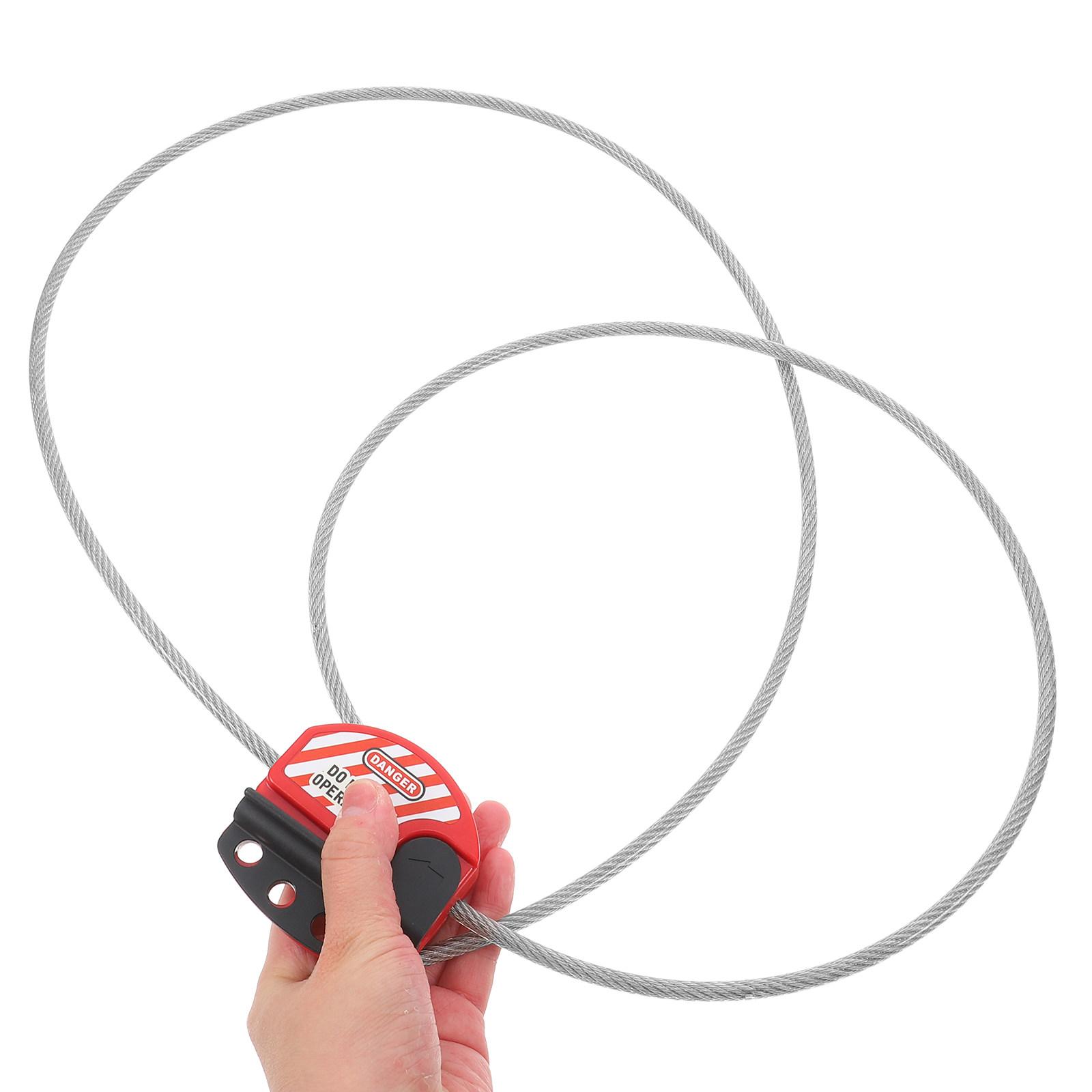 Adjustable 1.8m Loto Cable Lock 6Mm Thick Stainless Steel Security Cable Vinyl Coated for Industrial Safety Lockout Tagout China Mainland