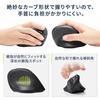 Sanwa Supply Ergonomic Mouse Wireless All Buttons Quiet Tendonitis Prevention Blue LED 5 Buttons MA-EWBS513BK
