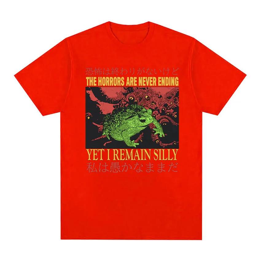 Japonské Horory Žába Retro Vzor Tričko Dámské Ležérní Módní Tričko s Krátkým Rukávem Unisex Extra Velké Tričko