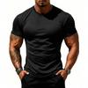 Men Breathable Quick Dry Elastic Solid Sports Fitness Casual Short Sleeve T Shirt