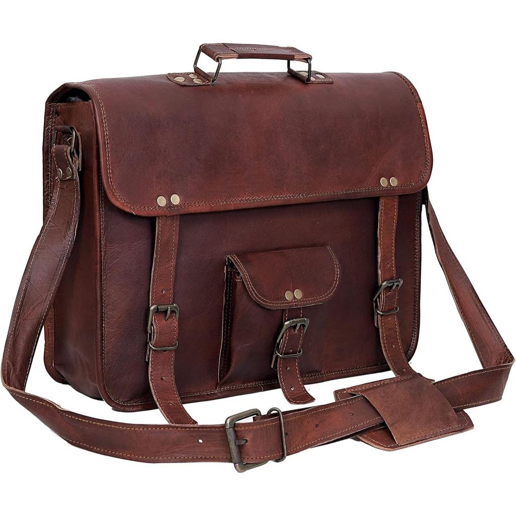 Neue Leder Umhängetasche Leder Laptoptasche Computer Umhängetasche Aktentasche Unisex Tasche