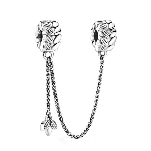 Safety Chain S925 Sterling Silver Charms Pendant European Bead Fit Original Charms Bracelet Chain Girl Women Jewelry Making