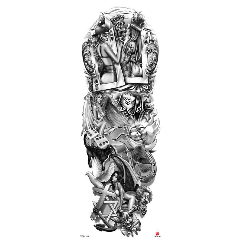 Waterproof Full Arm Flower Tattoo Stickers