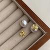 Elegant Two-Way Retro Camellia Pearl S925 Silver Ear Studs