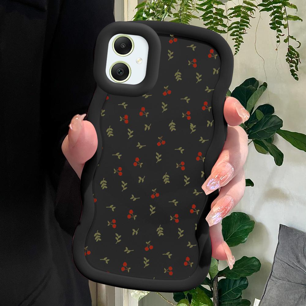 

Мягкий чехол для телефона с милым вишневым узором для Samsung Galaxy A52 A73 A12 A11 S24 Ultra 5G S23 S22 S21 S20 FE Wave Edge, противоударный защитный резиновый чехол Samsung A14 4G/5G чёрный