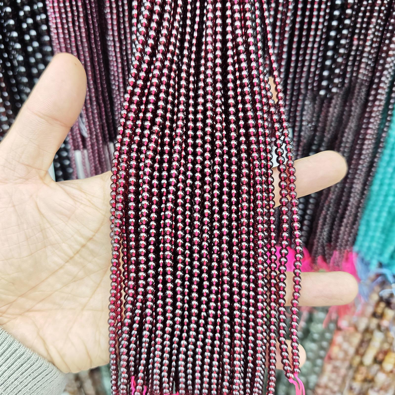 Натуральные мозамбикские гранаты винно-красные круглые бусины для изготовления украшений своими руками 7A Natural Garnet