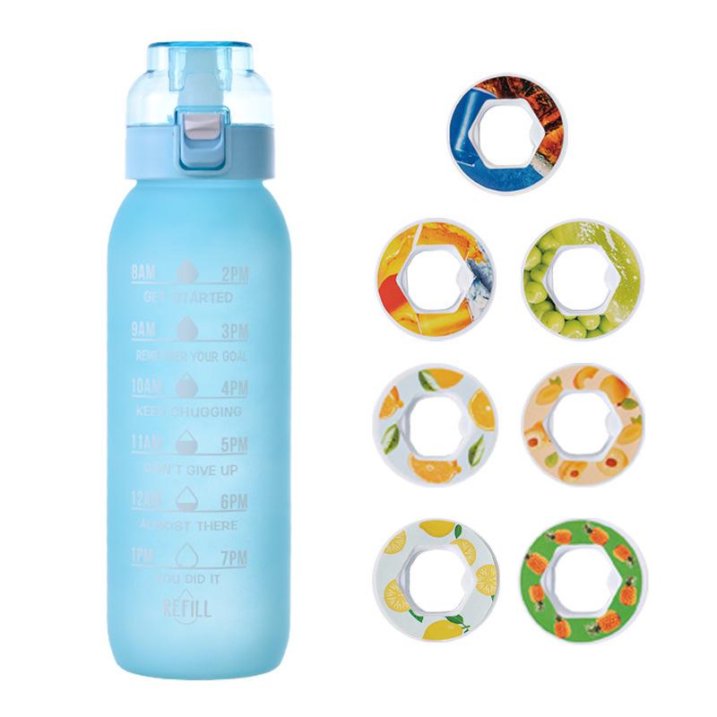 Fruit-Flavored Zero Calorie Water Bottle with Pop-Up Lid and Aroma Ring