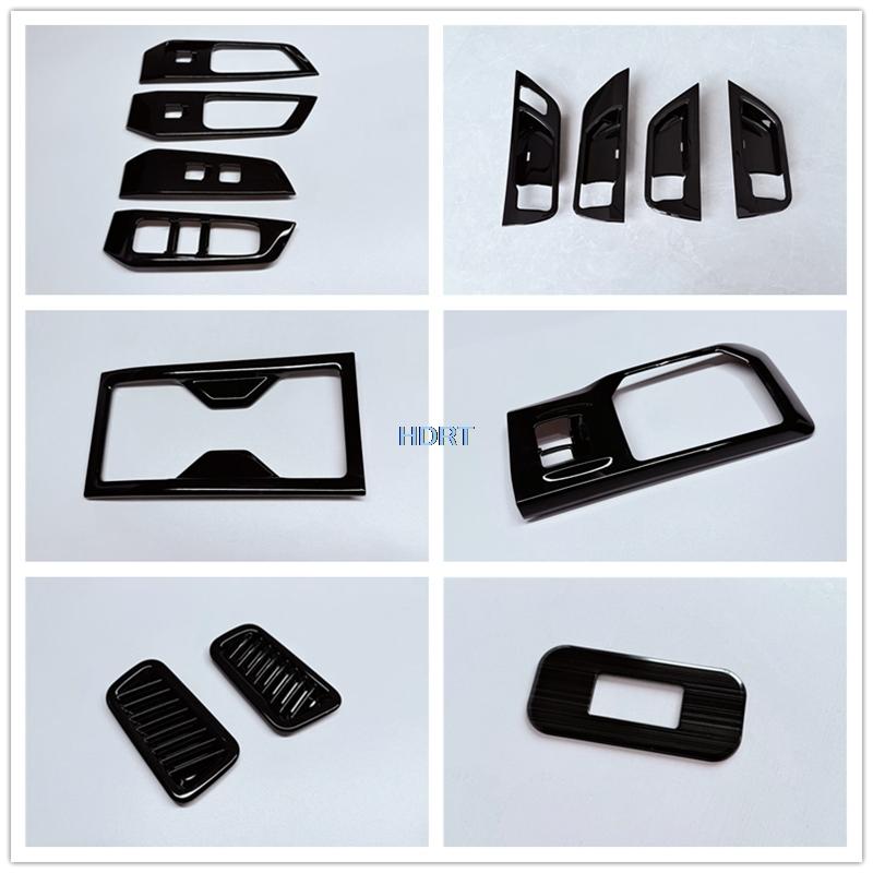 For Toyota Grand Highlander 2024 + Car Style Front Reading Light Air Vent Outlet Gear Shift Window Control Panel Black Interior