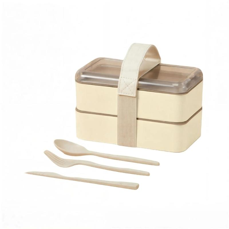 

Plastic Bentos Container Leakproof Seal Compartmentalized Design Lunch Box Utensils Included for School Office Use