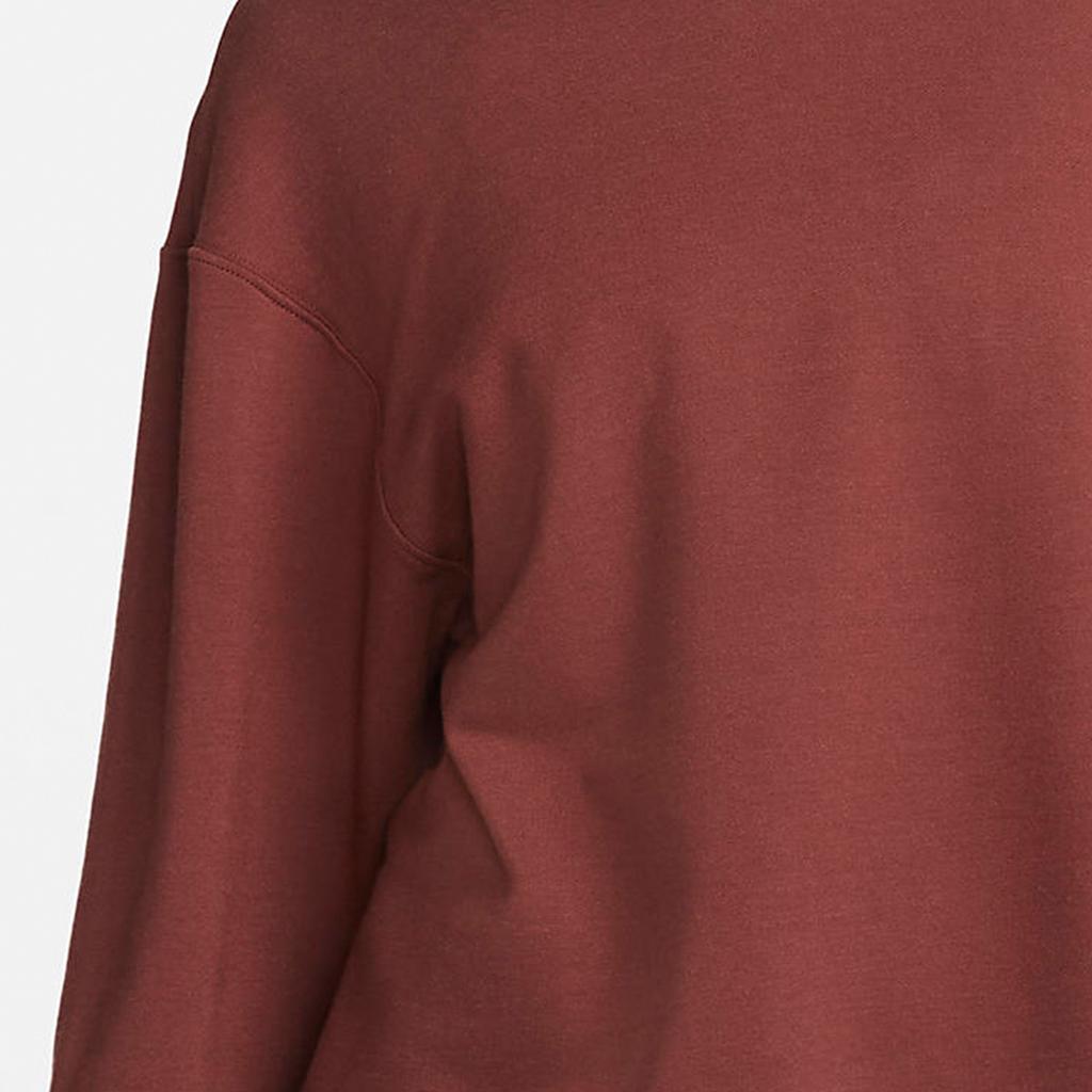 Nike Solid Color Crew Neck Sweatshirt Women Tops Dark-Red DM6976-231