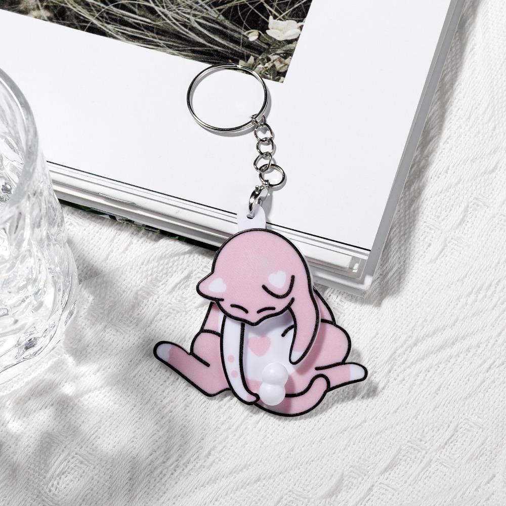 Rotatable Egg Cat Keychain Pull Play Bag Pendant Gifts Cartoon Cat Trick Play Egg Toy
