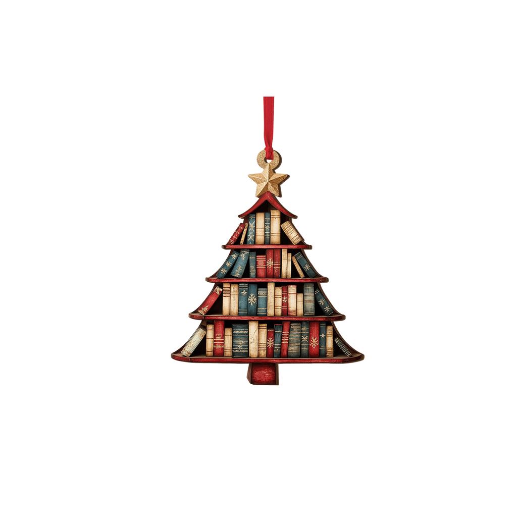 2D přívěsek kniha, akrylová vánoční ozdoba, dekorace na vánoční stromeček