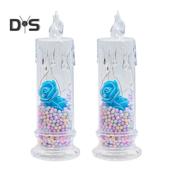 1 szt./2 szt. Wieczne kwiaty Bezpłomieniowe świece LED Migoczące świece filarowe Walentynkowe lampki nocne na ślub, dekorację domu