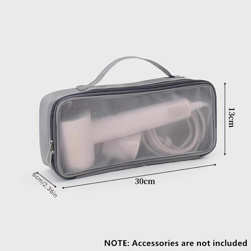 Portable Nylon Hair Dryer Travel Case - Hypoallergenic, Pink Storage Bag with Zipper and Handle, Ideal for Toiletries and Cosmetics Accessories