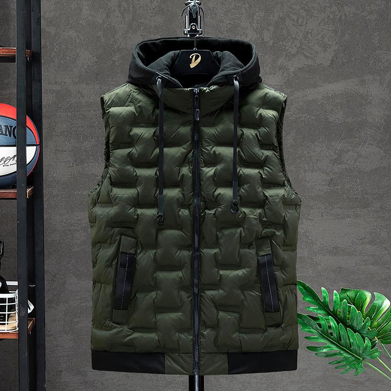 

Vests Mens Winter Vest Down Vests Men Casual Waistcoat Sleeveless Jackets Male Hooded Vest S