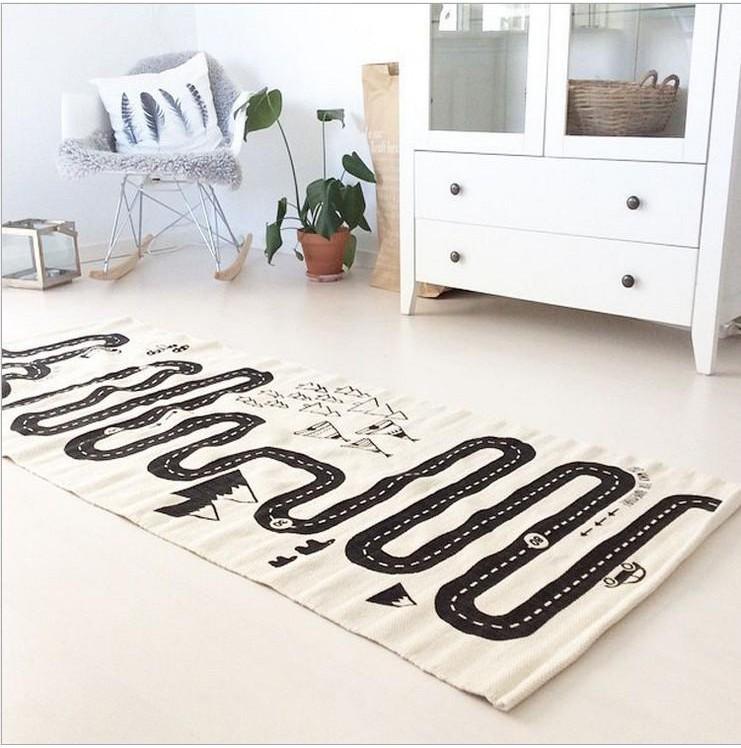 Black Baby Print Play Mats Game Pad Fashion Carpet Mat Floor Creeping Kids Props