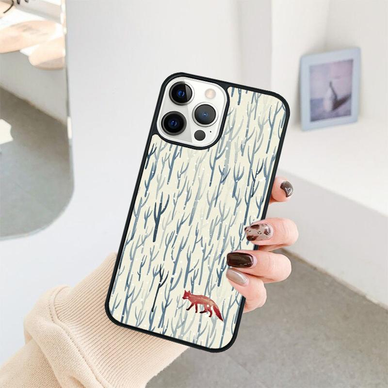 Red Fox Pattern Phone Case For iPhone 17 Air 16 15 14 11 12 13 Pro  MAX Plus coque Cover Shell
