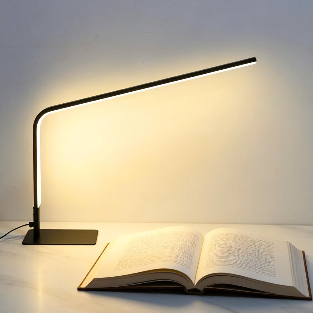 USB powered LED reading desk lamp with eye protection design, adjustable brightness and color change, suitable for home office a