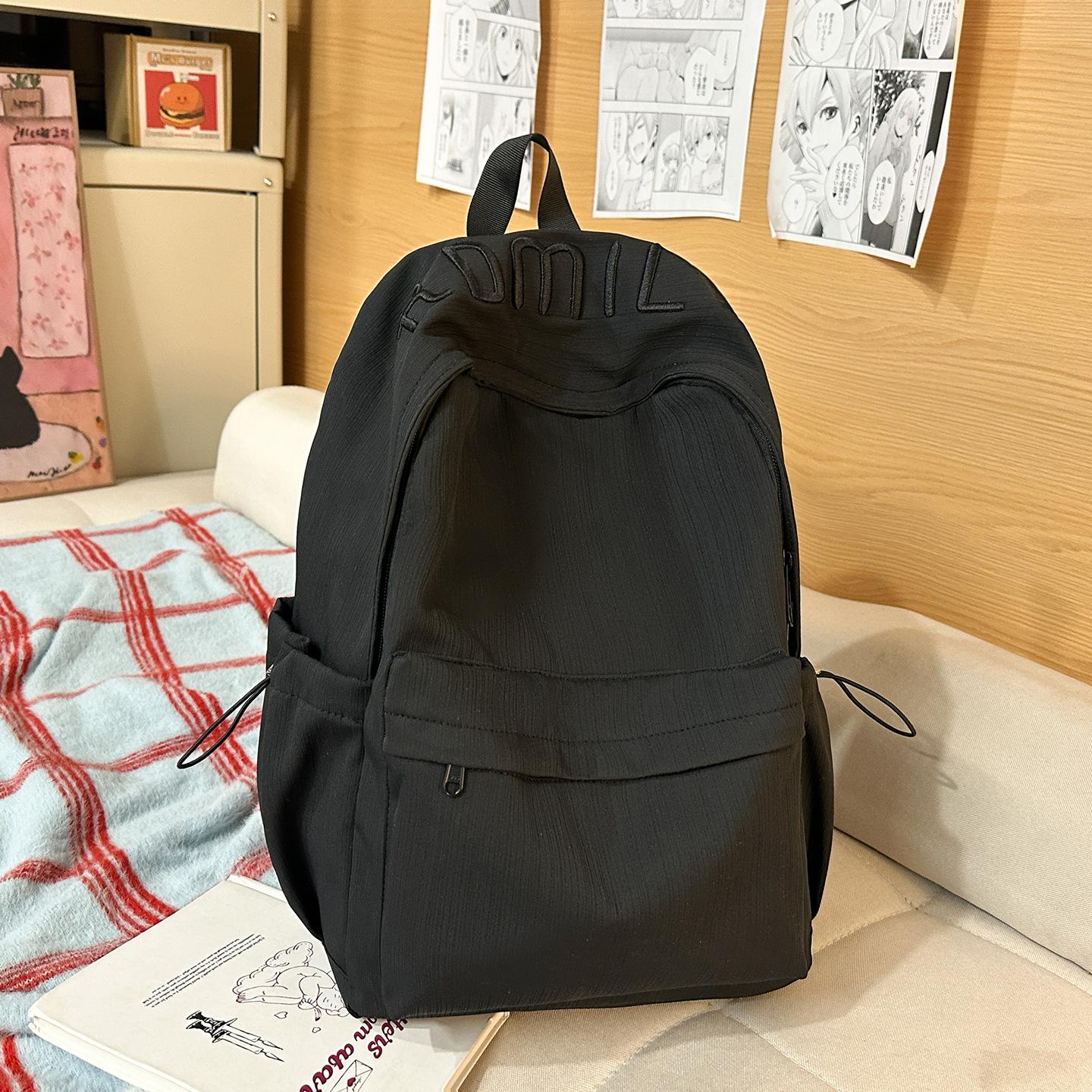 High-Value Backpack for Female College Students, Solid Color, Simple and Fresh, Suitable for Middle School Students, Lightweight