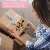 [Small Business Sticker Labels] Thank You Cards & Stickers Set | 50 Business Cards, 500 Support Sticker Labels, Kraft Brown