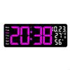 62KD Large 17.3Inch LED Wall Clock with Remote Control Auto Brightness Temperature Date Display for Living Room or Office