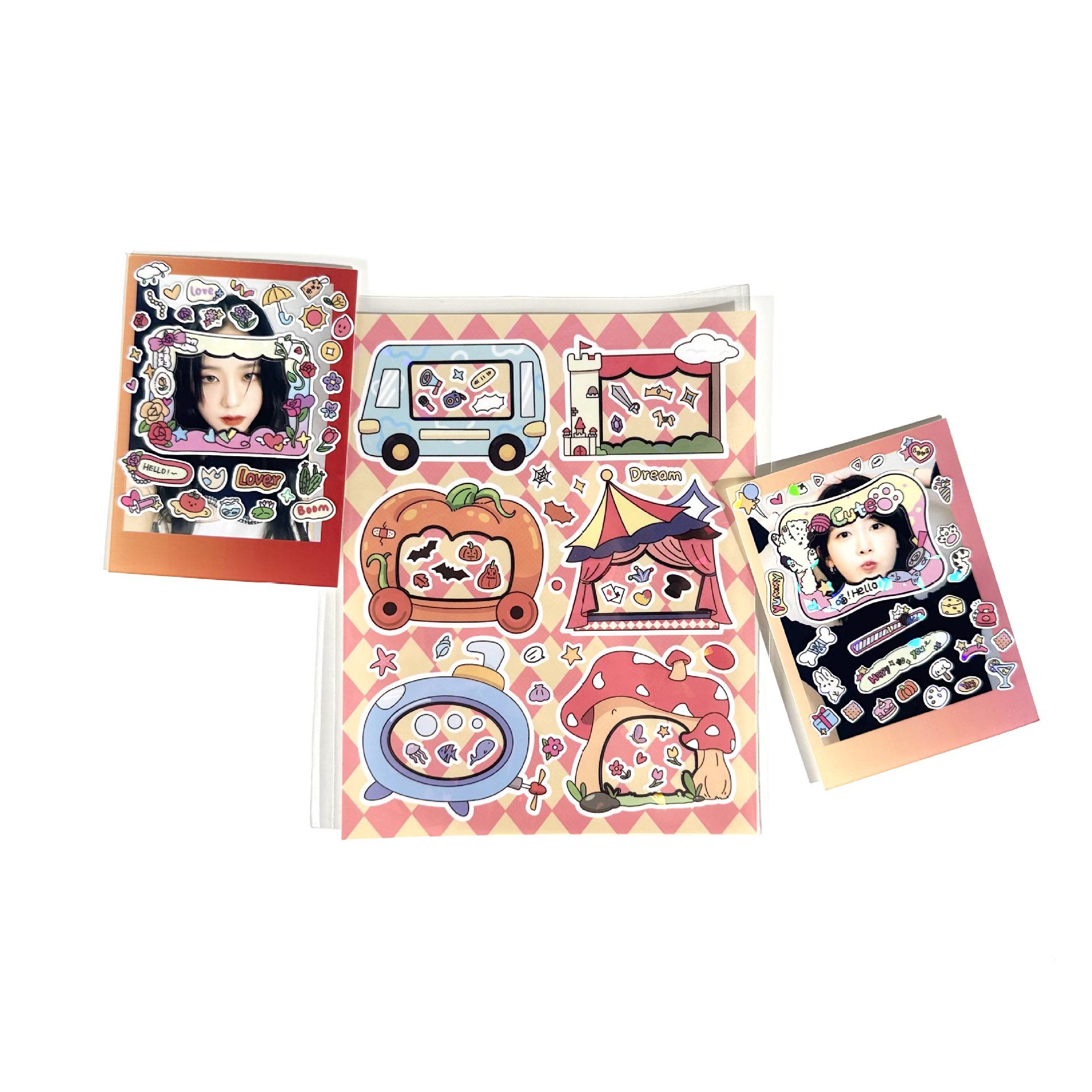 Coisini Original Cute Korean Style Cartoon Graffiti Border Stickers for DIY Journals