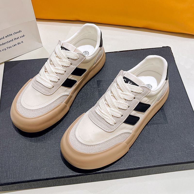 Retro board shoes women's spring and autumn Korean version of student versatility casual thick-soled white shoes flat sports training shoes