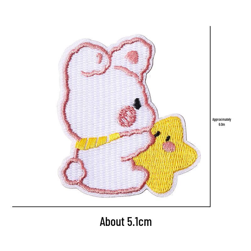 Self-Adhesive Embroidery Cartoon Patch Stickers for Clothes and DIY Journals