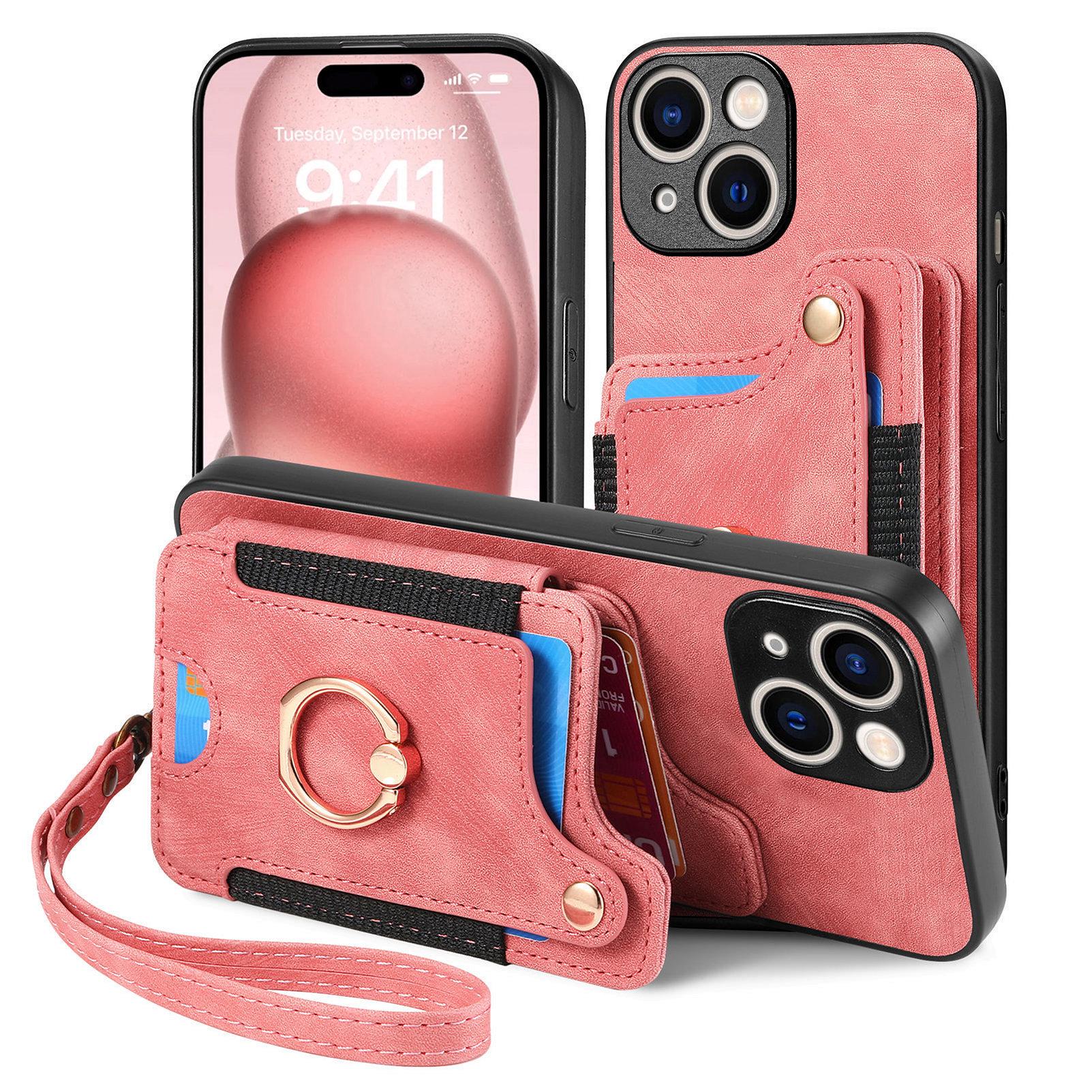 

iPhone 16 Leather Card Holder Wallet & Protective Case for Apple 15 iPhone 12/12 Pro