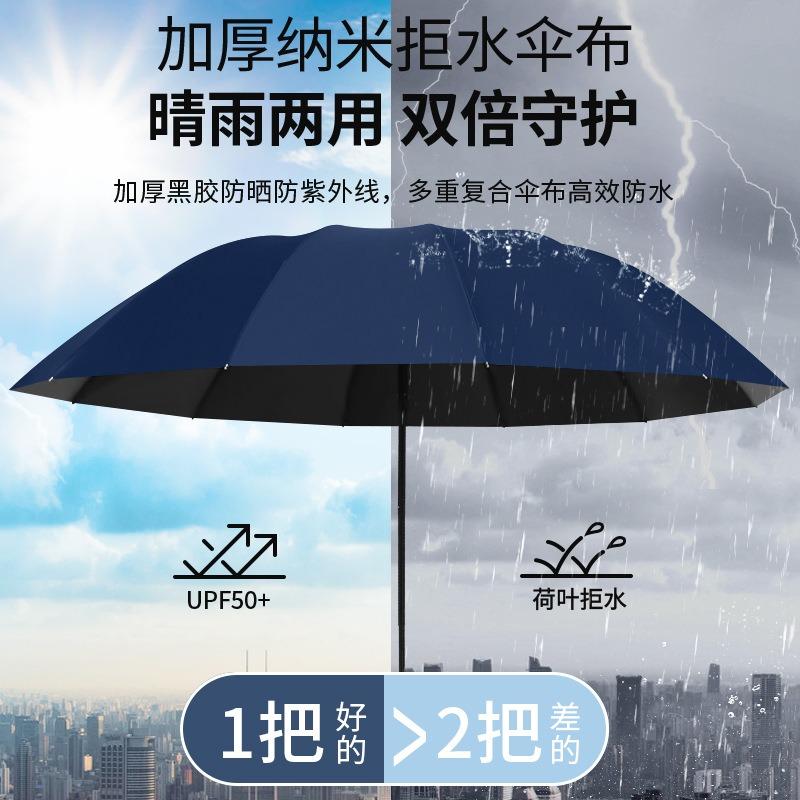 Large Double Triple Umbrella, Large Number of Folding Men and Women Sunscreen Sunshade Umbrella