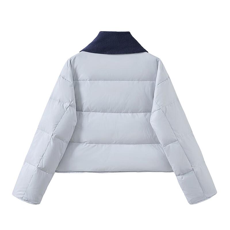 Women's 90% Down Short Puffer Jacket with Colorful Buttons