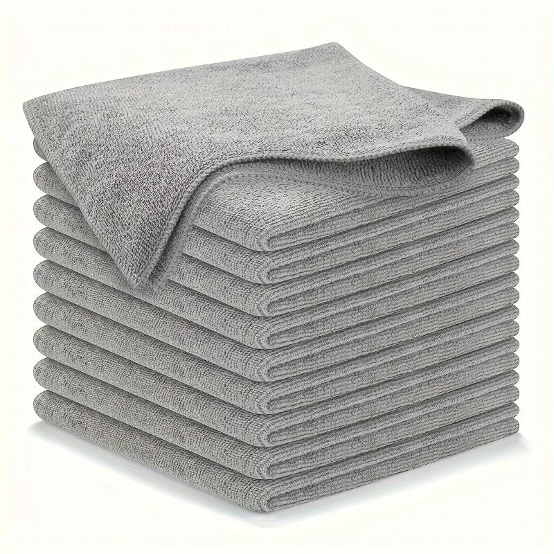 1/5/10-Pack Ultra-Fine Fiber Kitchen Towels - Light Gray Absorbent Cleaning Cloths, Streak-Free &Lint-Free for Dishes & Surfaces