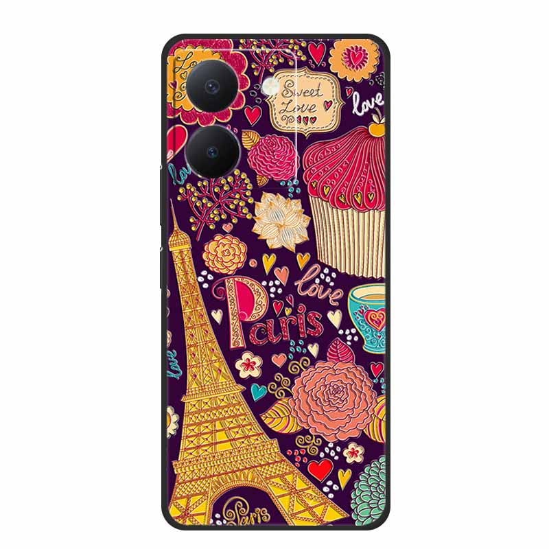 3D Emboss Case For Vivo Y27s Phone Case Relief Black Silicone Soft Back Cover Coque Funda For Vivo Y27s Case Y 27 s Capas 6.64"