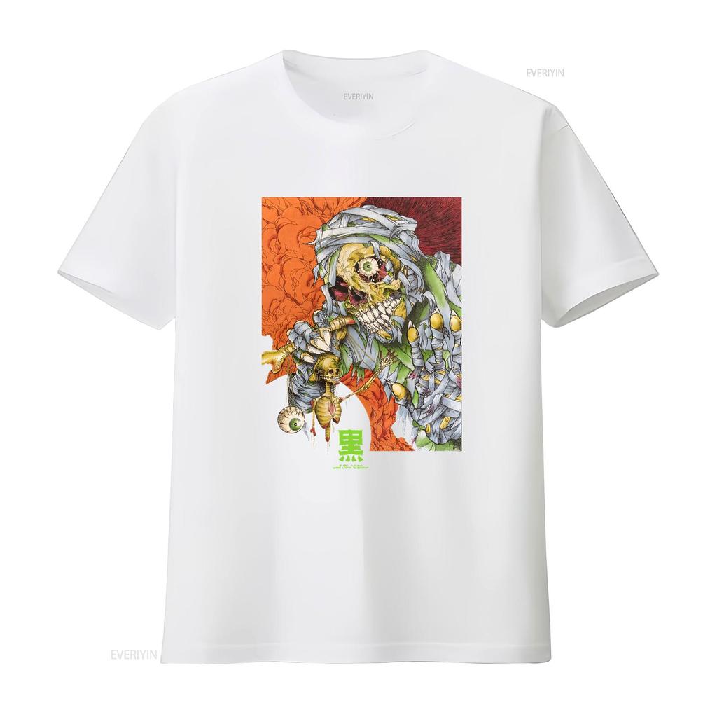 Pushead Vintage The Wave T Shirt vintage Washed Soft Versatile homme Stretched Unisex fashion Top For Everyday Wear streetwear