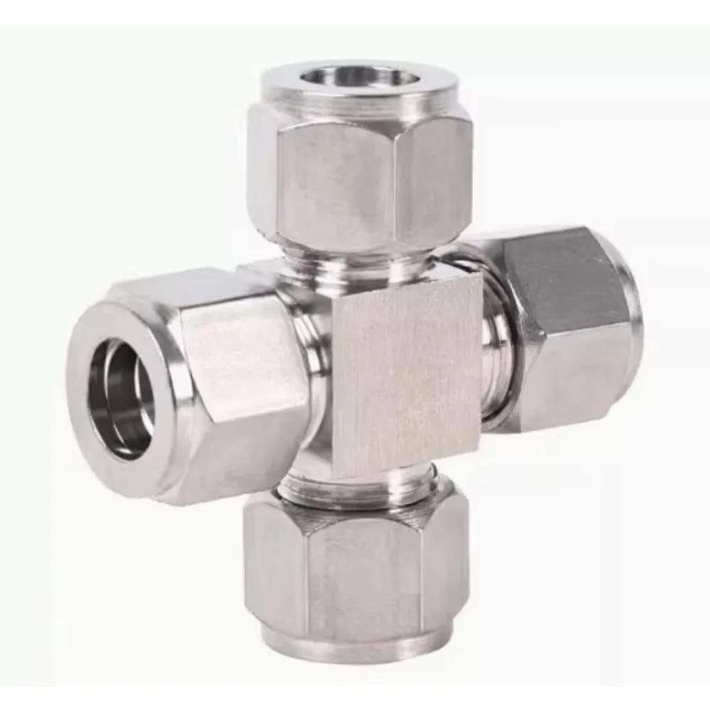 Elbow Tee Cross 1/8" 1/4" 3/8" 1/2" 3/4" 1" 3 4 5 6 8 10 -30mm OD Double Ferrule Compression Union Connector 304 Stainless Steel