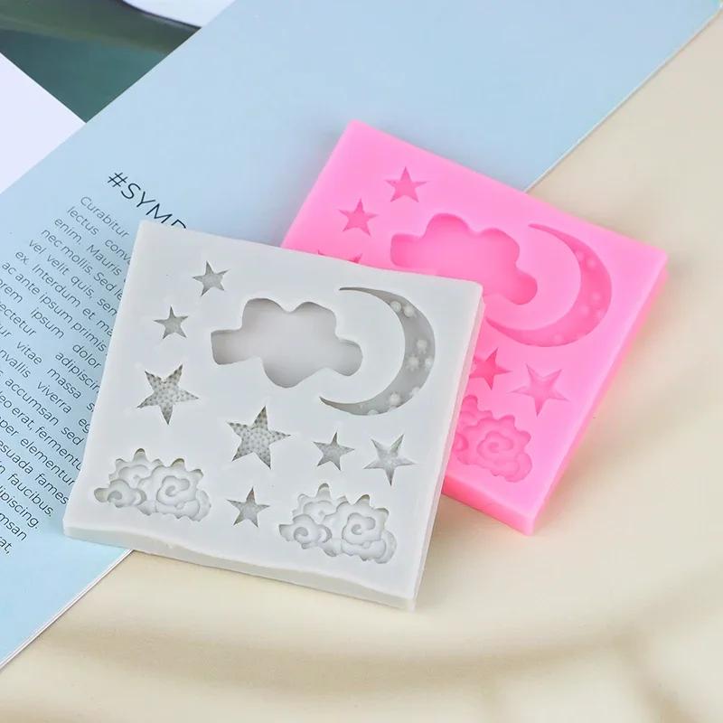 1Pc Fondant Silicone Cake Mold Cloud Star Moon Chocolate Molds Clouds Mould Cake Decorating Accessories DIY Tools